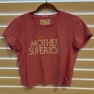MOTHER Pink Tee with Embossed Label